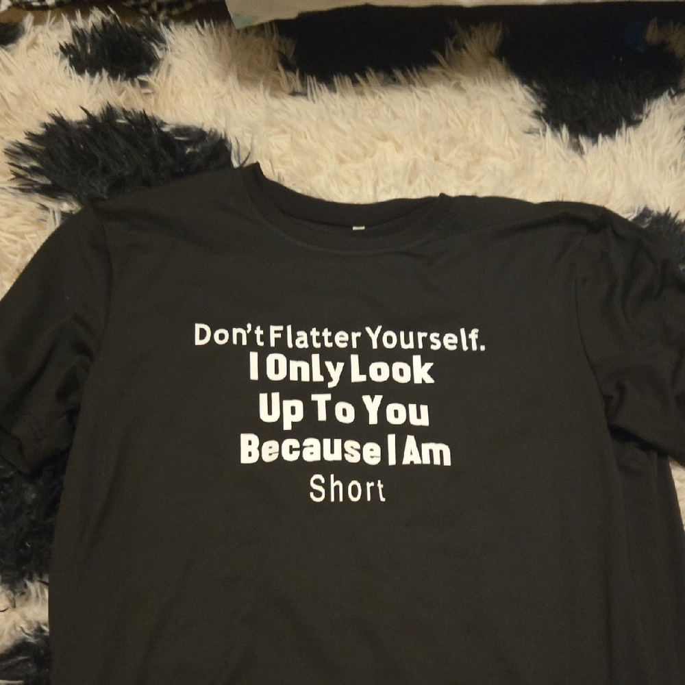 Black Graphic T-Shirt with Humorous Text